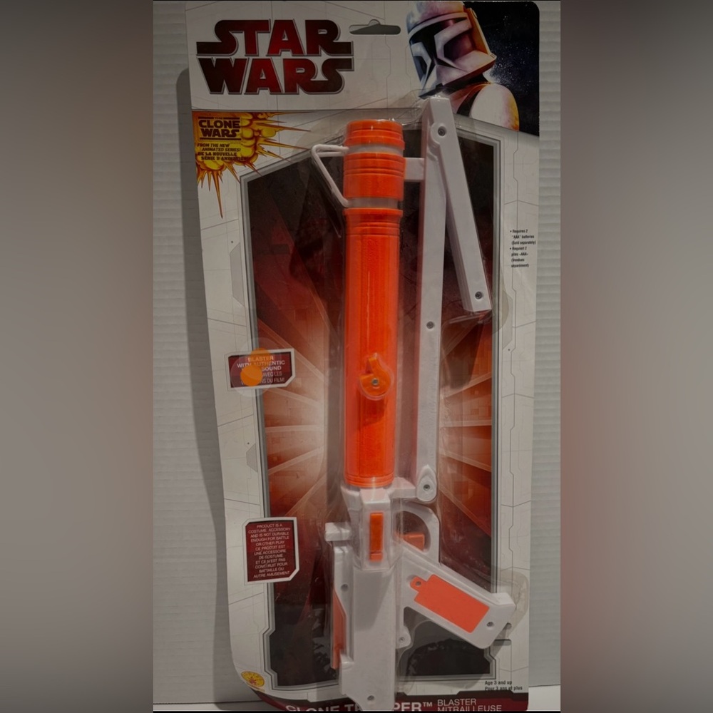 Star Wars Clone Wars Trooper Blaster New - Rubies Costumes W/ Movie Sound